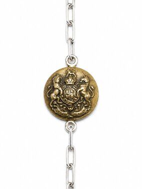 Vintage Canadian Royal Coat of Arms Sterling Silver Bracelet